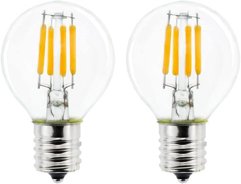 2-Pack E17 Mini Globe S11 LED Light Bulb 4W Warm White 2700K 40 Watt S11 G40 Incandescent Replacement