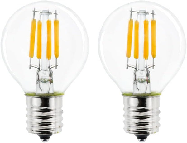 2-Pack E17 Mini Globe S11 LED Light Bulb 4W Warm White 2700K 40 Watt S11 G40 Incandescent Replacement