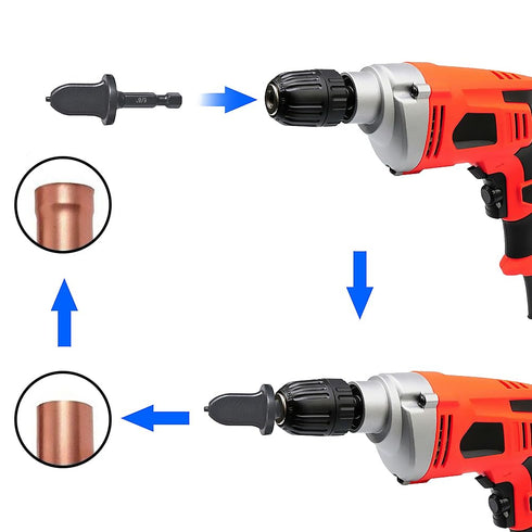 5Pcs Swaging Tool Drill Bit Set, 1/4'' to 3/4'' Multifunction Hex Shank Copper Tube Expander for Air Conditioner