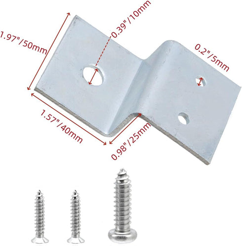 4 Connector(0.98" MY MIRONEY PCS Silver Z Brackets, Heavy Duty Z Shape Right Angle Corner Braces Double Channel Profile