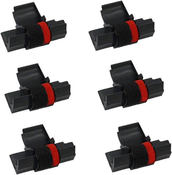 IR-40T (6 Pack) Compatible Calculator Printer Ribbons, Black & Red Ink Roller
