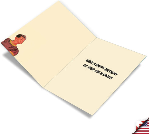 NobleWorks - Design Greeting Card for Relative, Happy Birthday Greetings, 8.5 x 11 Inch with Envelope - K Grass J9725