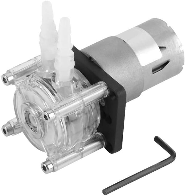 Walfront DC 12V High Peristaltic Pump, Modern Style, 400ml/min Flow Rate, Transparent Silicone Tube