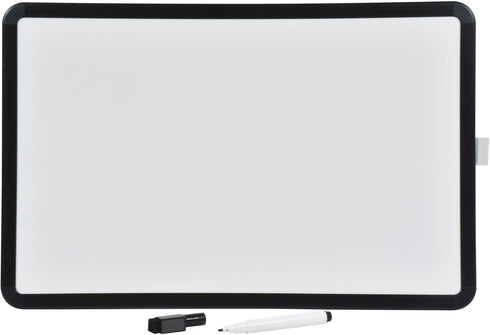 School Smart Dry Erase Board, 11 x 17 Inches, Black Frame with Marker