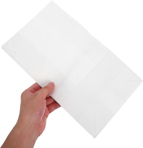 50pcs Packaging Kraft Paper Sandwich Bags Greaseproof White Food Bags Produce Takeout Pouches for Bakery Cookie Bread