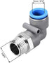 uxcell Elbow Push to Connect Air Fittings 14mm Tube OD X 1/2PT Male Thread Pneumatic Quick Release Connectors Grey by uxcell