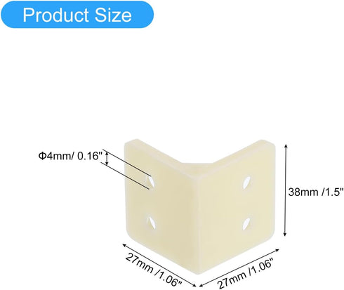8Pcs 90 27x28x27mm uxcell Degree Plastic Corner Braces, Nylon Shelf Right Angle Brackets with Screws for Cabinets
