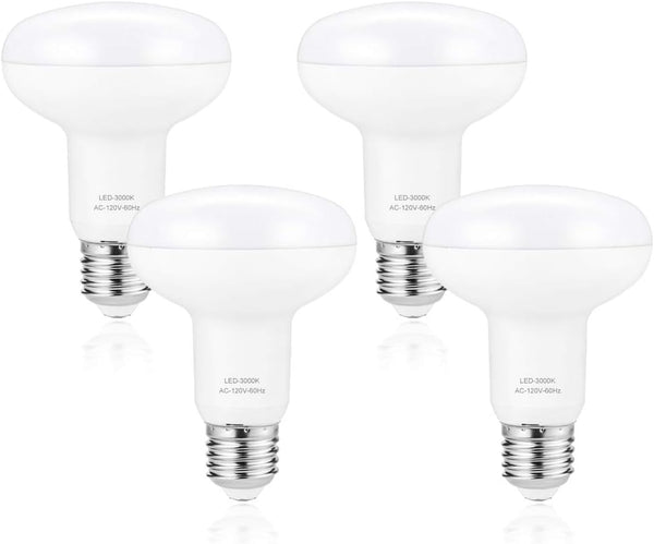 BR25/R25 LED Can Light Bulbs, 9W Dimmable Flood Lights, 75W Equivalent, E26 Medium Base, 3000K Soft White, 4 Pack