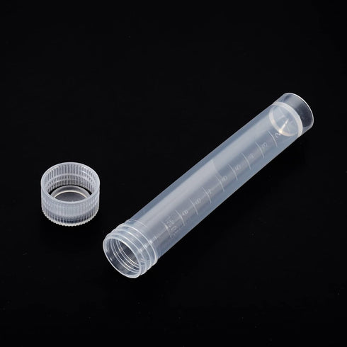 PATIKIL 10mL Plastic Test Tubes, 50 Pack Clear Screw Cap Frozen Container Storage for Laboratory Science