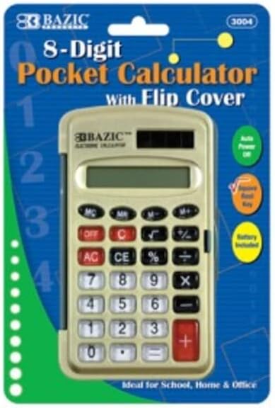 BAZIC 8-Digit Pocket Size Calculator with Flip Cover by Bazic