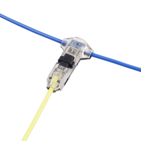 Brightfour T Tap Wire Connectors for 16-20 AWG Wires, Solderless 3 Way 1 Pin Wire Connectors, 12 Pack