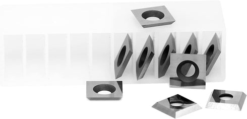 10.5mm Square Tungsten Carbide Replacement Cutter Inserts 10.5x10.5x1.5mm with Screws for Woodworking Fits Spiral
