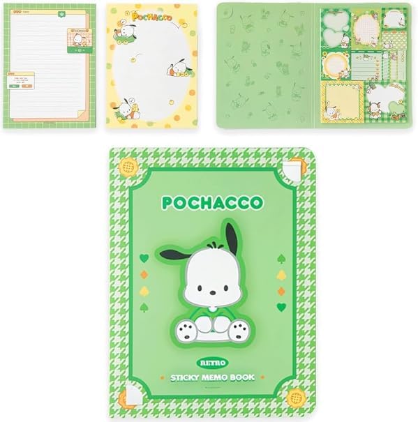 Kawaii Cute Memo Sticky Note Booklet, 6.30 x 8.27'', Kawaii Stationary Supplies for Teens Girls