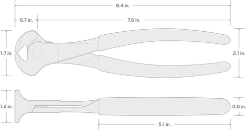 TEKTON 8 Inch End Cutting Pliers, PCT10008 in Red