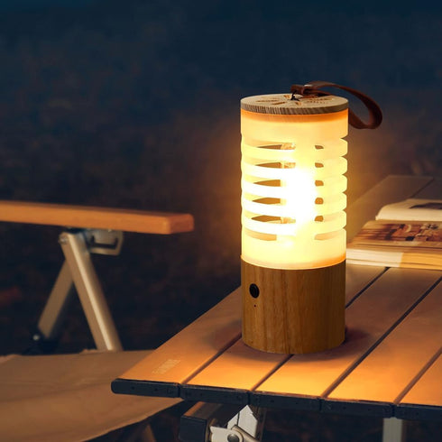 pazmia 1500mAh Dimming Portable Wooden Night Light Mini Stepless Warm White Light USB Rechargeable for Bedroom Baby