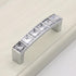 6 Pcs Modern U Shape Crystal Glass Drawer Pulls Knobs, Silver Zinc Alloy Handles for Cupboard Wardrobe Dresser