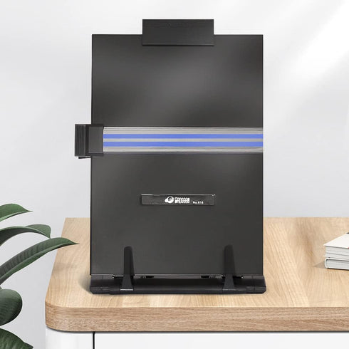 Desktop Document Holder Stand, 7 Adjustable Positions, Black Metal File Organizer for Typing, Speech, Reading