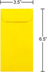 JAM PAPER #7 Coin Business Colored Envelopes - Yellow Recycled, 3 1/2 x 6 1/2, 50/Pack