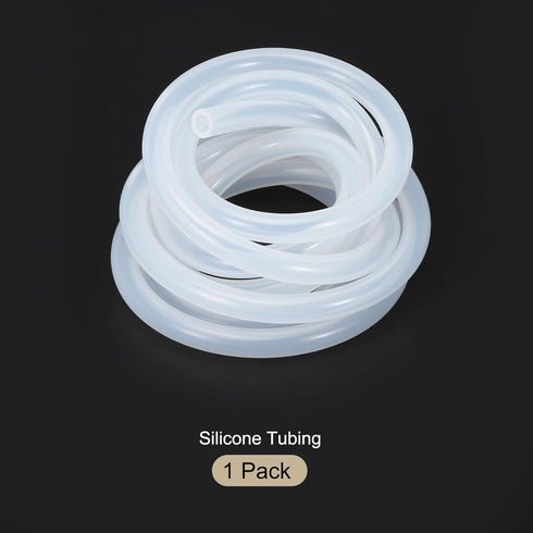 2m(7ft) 6mm(1/4") ID x 10mm(3/8") OD Silicone Tubing Clear Industrial Plastic Tubing for Pump Siphoning, Draining