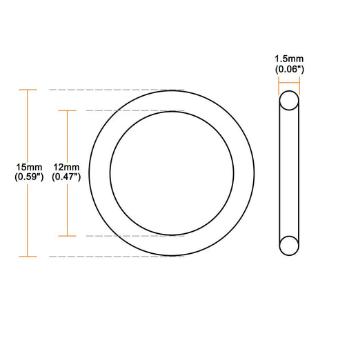 uxcell Silicone O-Rings, 15mm OD 12mm ID 1.5mm Width VMQ Seal Gasket, White, Pack of 20