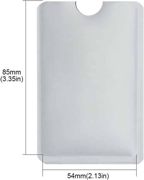 Owfeel RFID Blocking Silver Credit Card Sleeves Pack of 15 - Contactless Card Protection Holders, Anti Theft Waterproof