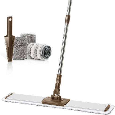 CQT Commercial Flat Microfiber Floor Mop Cleaning System 24" Inch Wet Dry