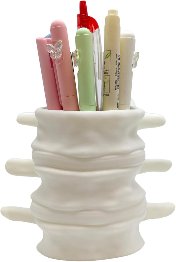 TIME&TRAVE 3D Printed Spine Pen Holder, Anatomical Vertebrae Pencil Cup Based on Real