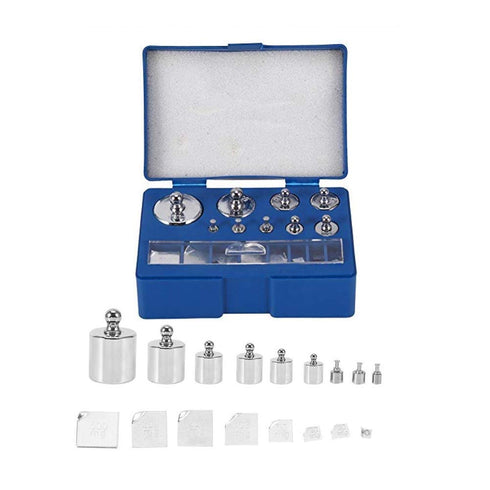 17Pcs Precision Calibration Weight Set, 1 x 100g, 1 x 50g, 2 x 20g, 1 x 10g, 1 x 5g, 2x2g, 1x 1g, 1x500mg