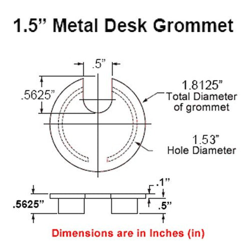Electriduct 1.57" Metal Desk Grommet 40mm Cable Hole Cover Wire Cord Organizer | Brushed Bronze (3 Pack)