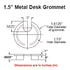 Electriduct 1.57" Metal Desk Grommet 40mm Cable Hole Cover Wire Cord Organizer | Brushed Bronze (3 Pack)