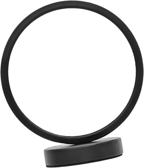 Beufee Circle LED Nightstand Lamp, Compact Bed Stand Lamp LED Warm Light Table Lamp Metal Circle Ring Table Lamp