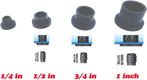 HORTIPOTS 1/2 Inch Top Hat Grommet, Pack of 25, Rubber Inside Diameter 12mm-13mm ID for Tubing
