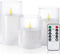Homemory Flameless Candles Set of 3, White Acrylic LED Candles Upgraded Realistic