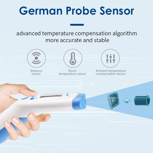 Berrcom Non-Contact Infrared Forehead Thermometer for Adults and Kids, 3-in-1 Digital Fever Thermometers with LCD