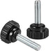 uxcell M6 x 30mm Metric Male Thread Knurled Clamping Knobs, 5 Pcs Black Grip Thumb Screw