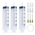 3 Pack 250ml Syringes with 55.1” Tube and 14G Needle 1.5”, Sterile Syringe with Cap for Scientific Labs