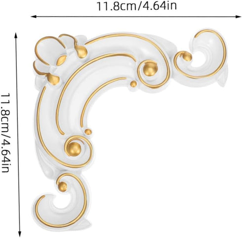 Veemoon 2pcs Decorative Peel and Stick Corner Onlays for Furniture and Walls Self-Adhesive PVC Appliques for Cabinets
