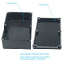 Zulkit Junction Box, IP65 Waterproof Dustproof ABS Plastic Electrical Boxes Electronic Enclosure Black 9.1 x 5.9 x 3.4