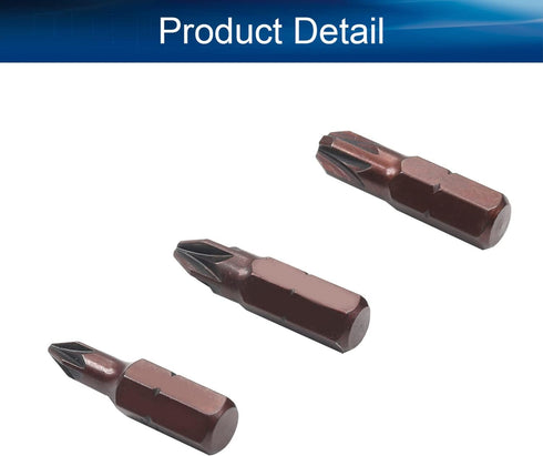 Auniwaig 3pcs Magnetic Hex Screwdriver Bits, 1/4 Inch Shank, 0.98" Length PZ1/PZ2/PZ3, S2 High Alloy Steel