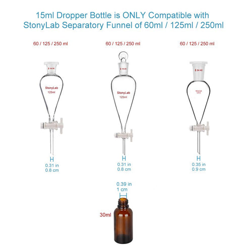 stonylab 30ml (1 oz) 4-Pack Amber Glass Dropper Bottle, Brown Empty Glass Bottle with Dropper for Essential Oils