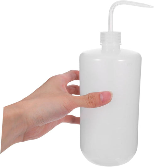 1000ml Homoyoyo Narrow Mouth Wash Bottle: Bend Succulent Watering Can Plastic Squeeze With Curved Stem For Cleaning