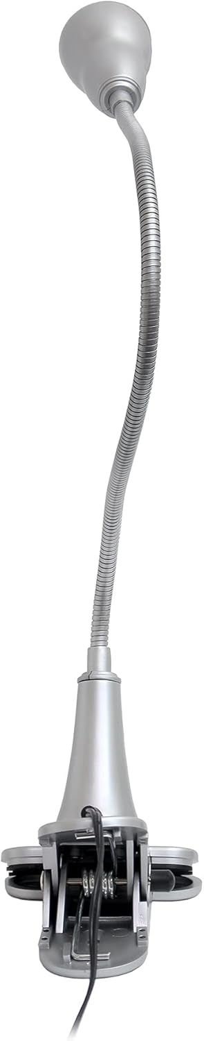 LD2015-SLV 1W Simple Designs LED Gooseneck Clip Light Desk Lamp