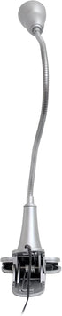 LD2015-SLV 1W Simple Designs LED Gooseneck Clip Light Desk Lamp