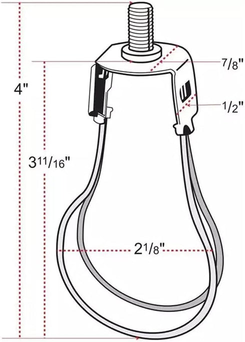 U/D Modern Silver Clip-on Lamp Shade Adapter - Round Design