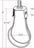 U/D Modern Silver Clip-on Lamp Shade Adapter - Round Design
