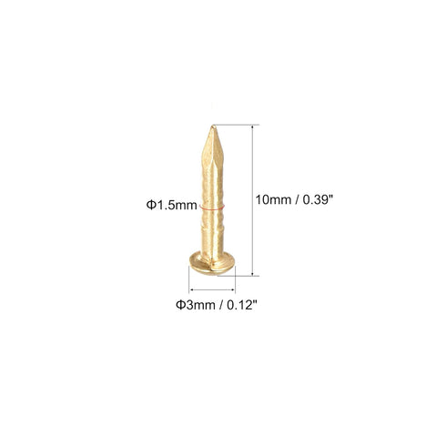 uxcell Small Tiny Brass Nails 1.5x10mm for DIY Decorative Pictures Wooden Boxes Household Accessories 50pcs