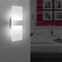 12W 6000K Dimmable Plug(1 Pack) ChangM Modern LED Acrylic Wall Sconce Cool White Up Down Lamp for Bedroom Corridor