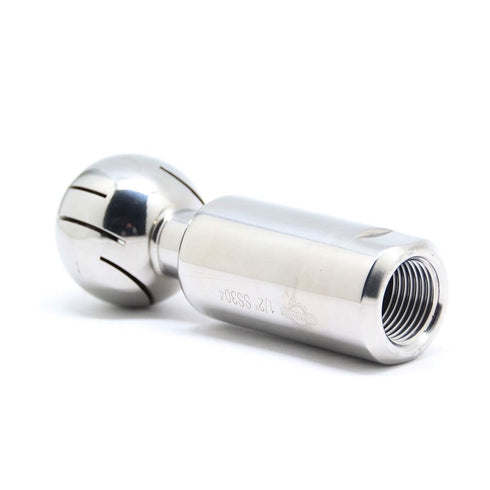 QiiMii Stainless Steel 304 Rotary Tank Spray Cleaning Ball, 1/2" Female Connection, 40mm Ball Diameter