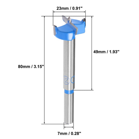 uxcell Forstner Drill Bits 23mm, Tungsten Carbide Wood Hole Saw Auger Opener, Boring Bit Cutter