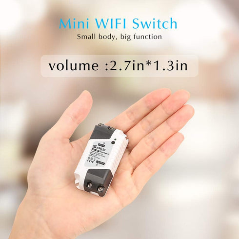 eMylo Mini Smart WiFi Switch Wireless Relay Light Switch AC 220V Smart Life App Remote Control Timer Home Automation for Alexa Echo Google Home Support iOS Android 1 Pack by Yasorn